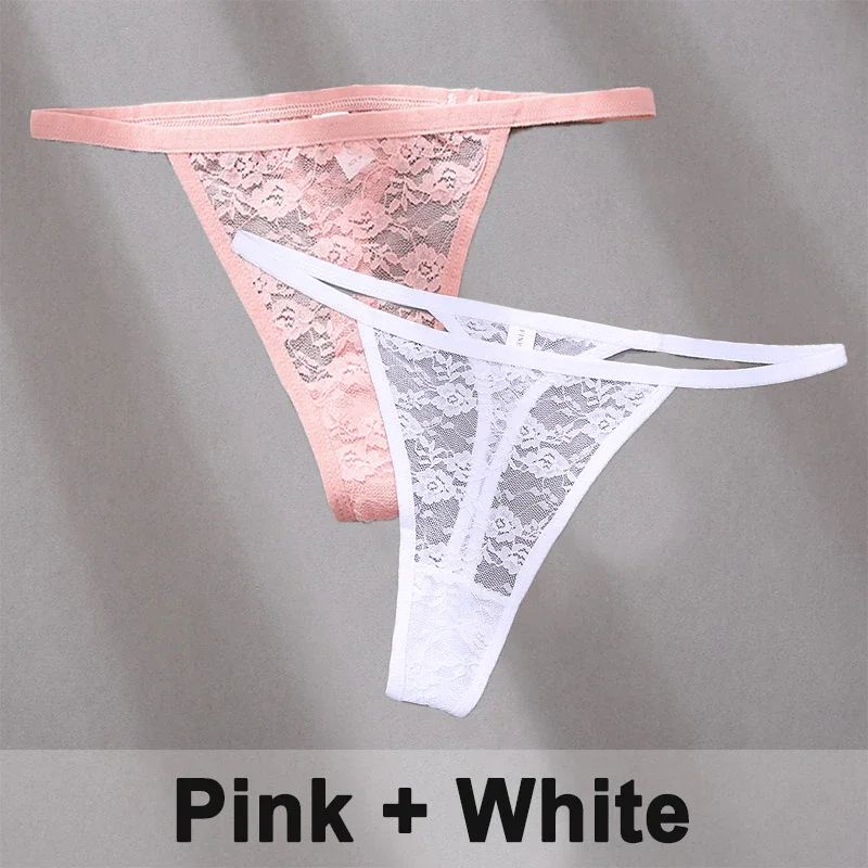 Billionm Sexy Lace Cotton Panties for Women G-String Underwear Perspective Thongs Solid Color Underpants Female Intimates Lingerie