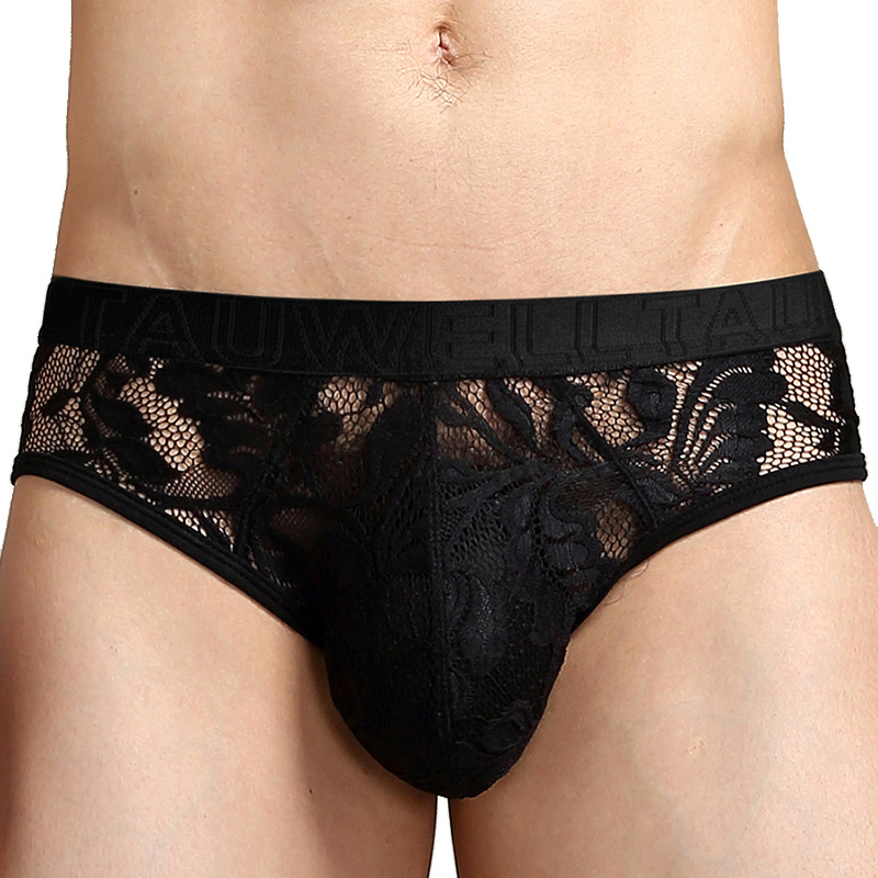 New men's underwear low waist sexy lace briefs