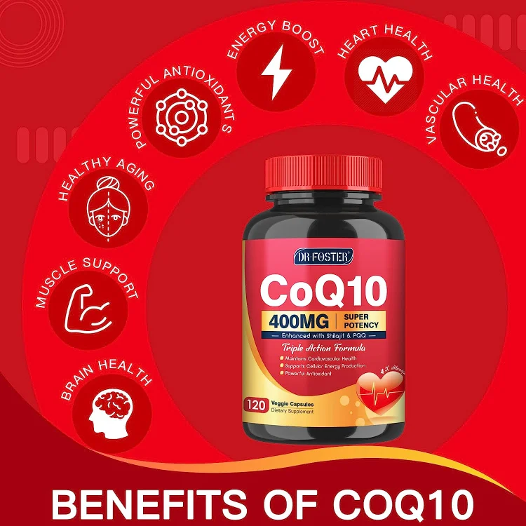 DRFOSTER CoQ10 400mg with PQQ & Shilajit High Absorption with