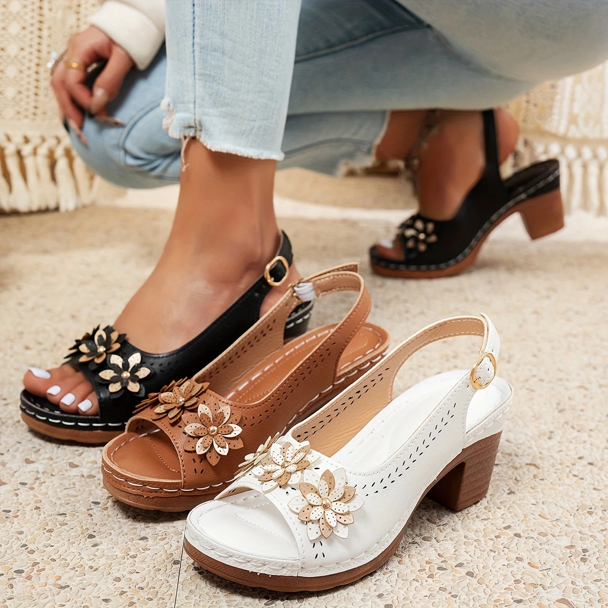 Women's Elegant Wedge Heeled Sandals