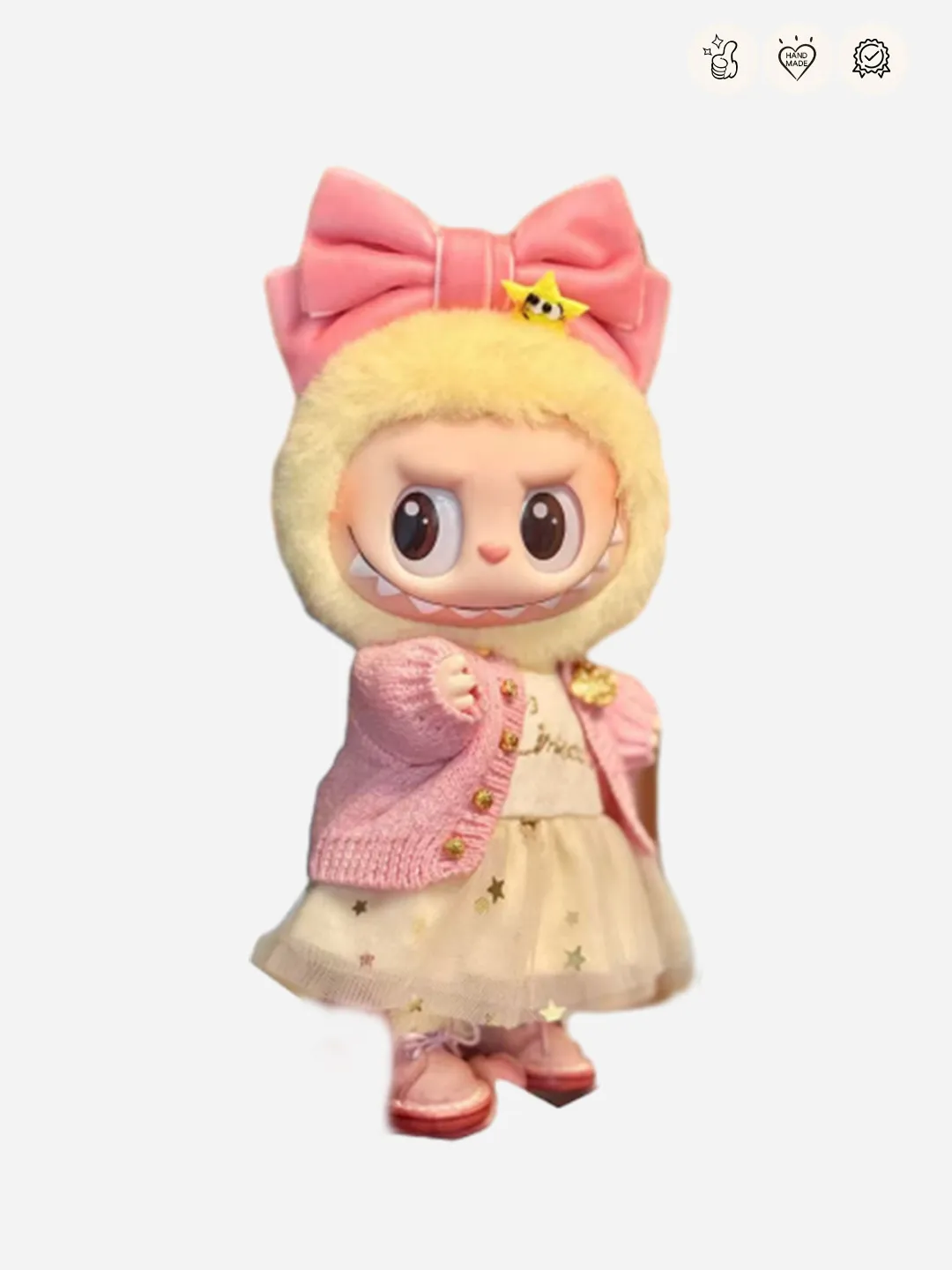 LABUBU Clothes Knitted Cardigan and Yarn Skirt Outfit