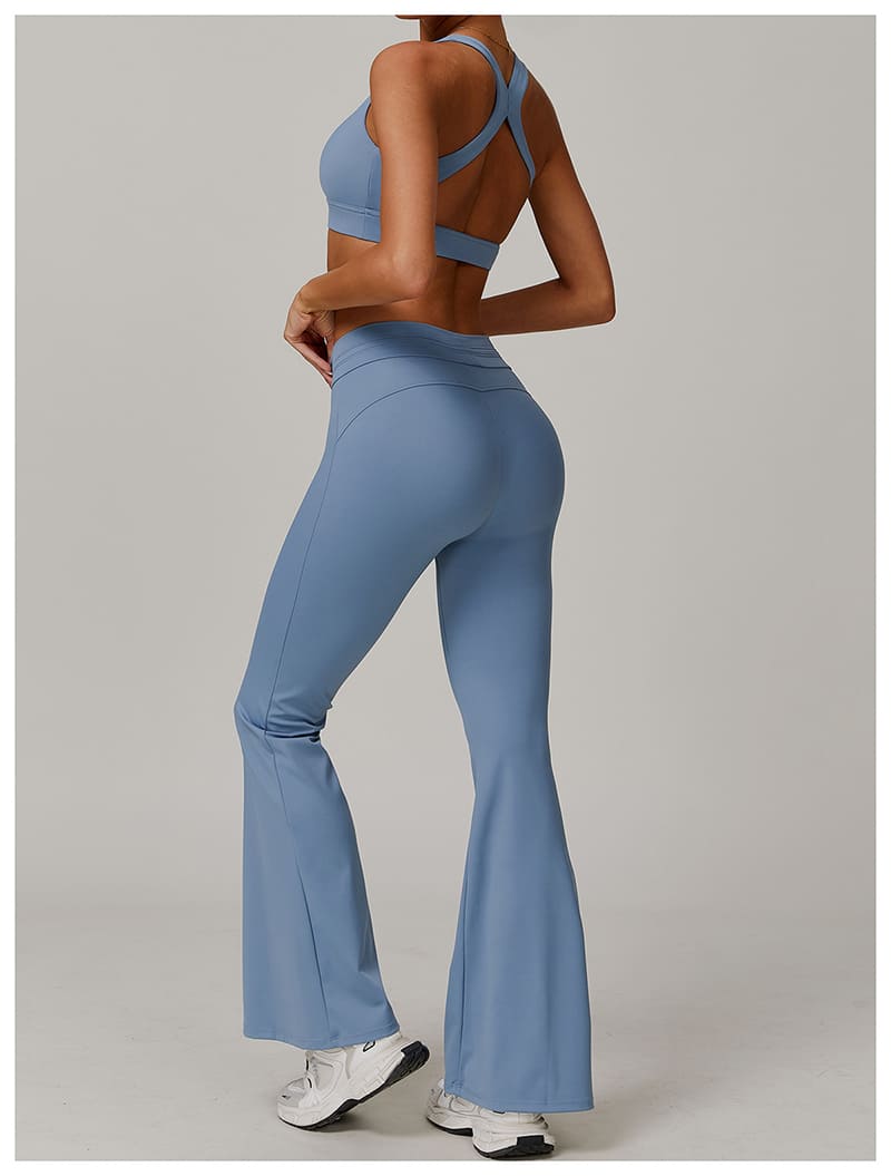 Gym Workout Women Athletic Blue Back