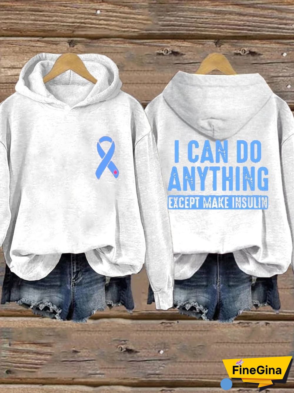Women's I Can Do Anything Except Make Insulin Print Hoodie Long Sleeve Sweatshirt