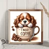 Diamond Painting -DIY Full Round Drill Coffee Puppy