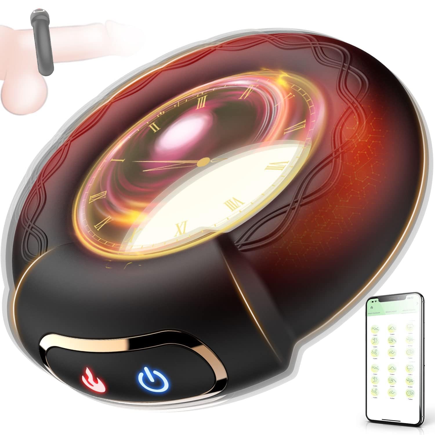 Heating Penis Ring Vibrator Sex Toys For Men