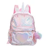 Kids Girls Unicorn Cute Sequins Backpack School Bags