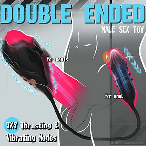 Thrusting Dildo Prostate Massager & Penis Vibrator Couple Gay Play Anal Toys