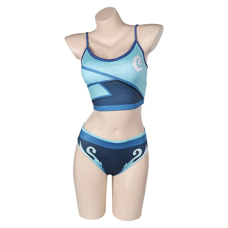 Valorant Jett Blue Swimsuit Outfits Cosplay Costume Halloween Carnival Suit