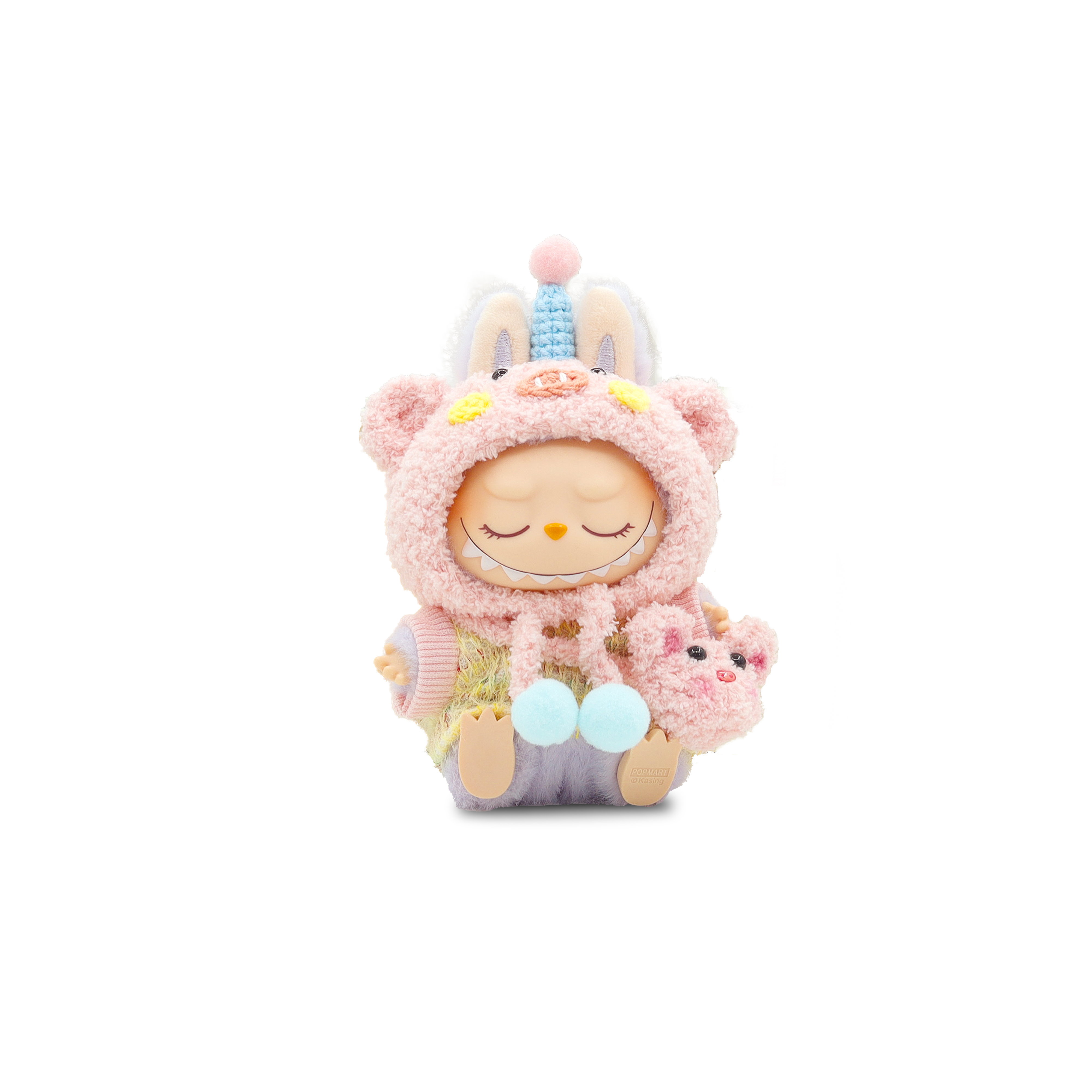 [Dress Up Doll] POP MART THEMONSTERS Piglet Sister Hang Tag Box Labubu Vinyl Sitting Party, 15cm In Height