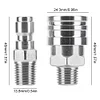 2Pcs 1/4 High Pressure Washer Quick Connector External Thread Pipe Hose Adapter