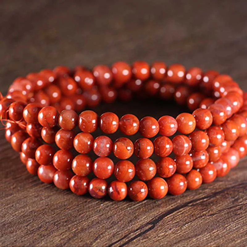 Natural Red Agate 108 Beads Calm Bracelet Mala