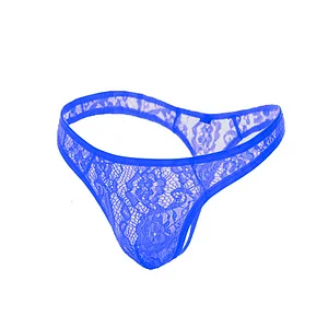 Men's Lace Thong Sexy Underwear Transparent Thong