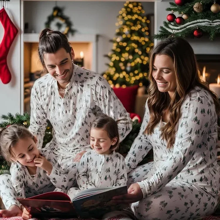 White matching 2024 family pajamas