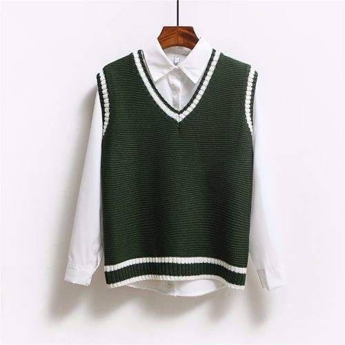 Korean Style Fashion Women Sleeveless Sweater Vest 2025 V Neck Knitted Pullover Female Spring Fall Jumper Top Knitwear Outerwear