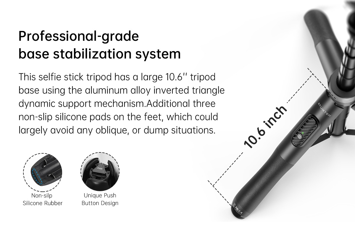 ATUMTEK Trípode para selfie Stick de 51 pulgadas, soporte extensible todo  en uno con control remoto Bluetooth rotación de 360° para iPhone y teléfono