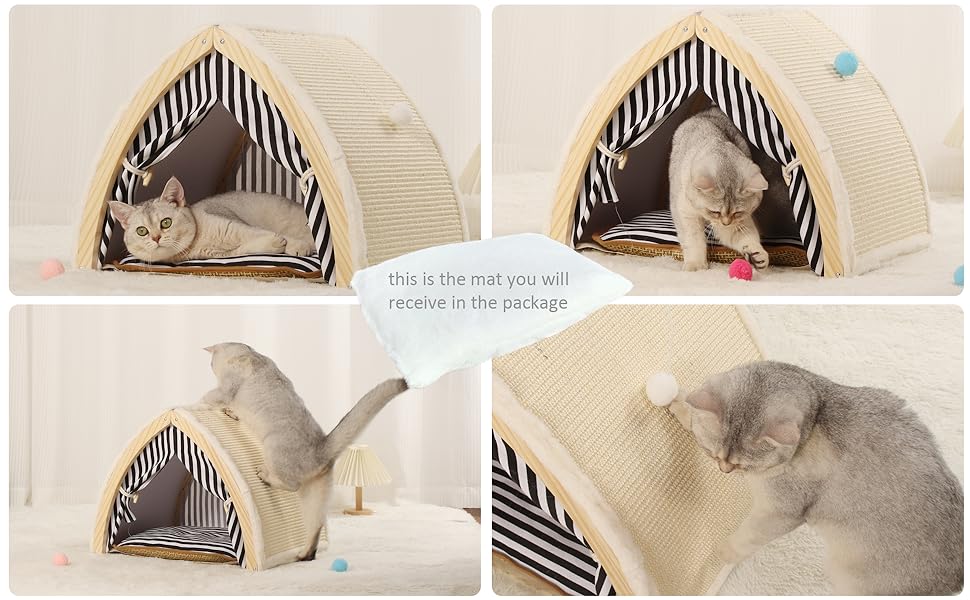coodia cat house with scratching pad
