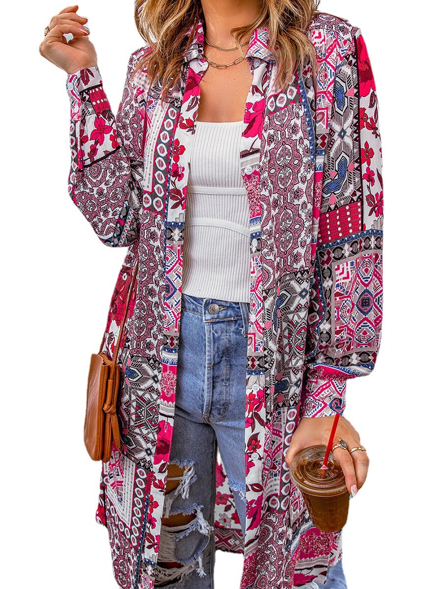 Women Ethnic Boho Autumn Natural Loose Best Sell Three Quarter H-Line Regular Other Coat