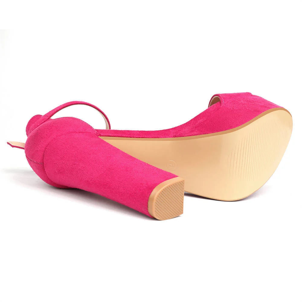 130mm Chunky Heels for Women Slingback Pumps Platsform Sandals Casual Wedding Daily Pumps-MERUMOTE