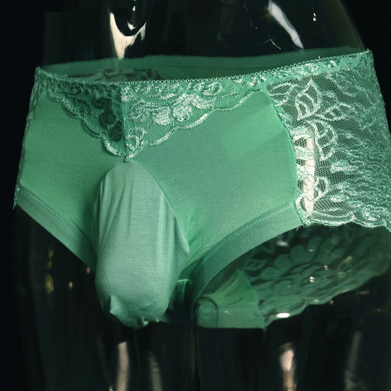 Light luxury men's breathable lace sexy large size U-shaped bag underwear shorts