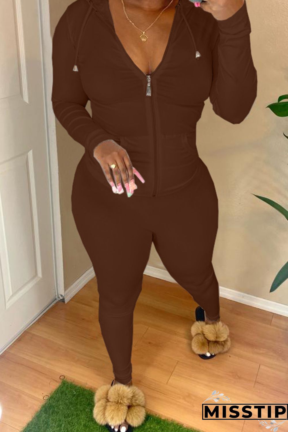 Black Fashion Casual Solid Basic Hooded Collar Long Sleeve Two Pieces