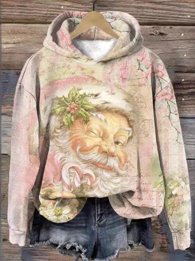 Women's Long Sleeve Scoop Neck Graphic Printed Hooded Tops