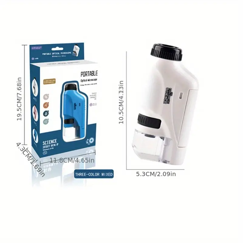 pocket microscope for kids portable handheld mini microscope toy kids microscope with led light 60x 120x details 0