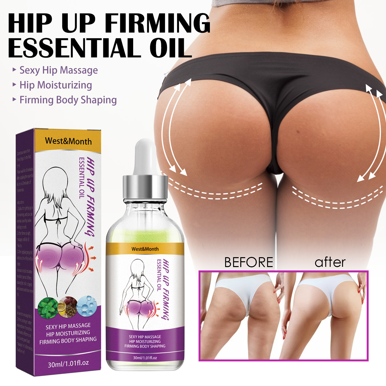 Hip Massage Essential Oil Moisturizing Massage Essential Oil