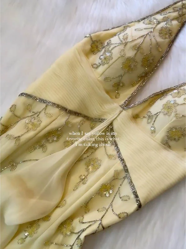 Sequinned Flower Embroidered halterneck Evening Maxi Dresses