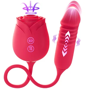 Upgraded 10 Rose Clit Sucker With 10 Thrusting G-spot Vibrator