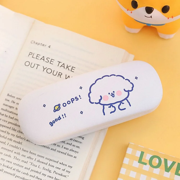 Cute PU Leather Women Eyewear Protector Containers Square Eyeglass Hard Box Reading Glasses Case Spectacle Case Glasses Box