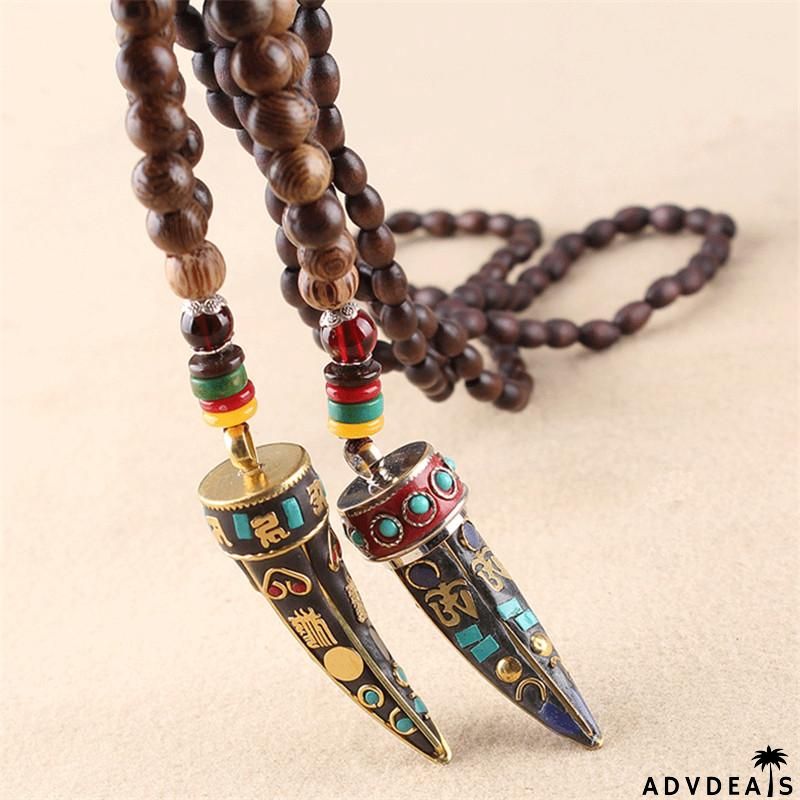 Fabulous Design Ethnic Horn Shaped Pendant Beaded Necklace