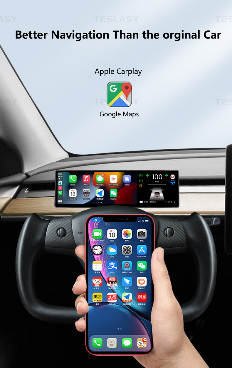 TESLASY Model 3/Y/Model 3 Highland T8 8.8-inch / T6 (6.2-inch) Center Console Dashboard Touch Display Dashboard Instrument Cluster