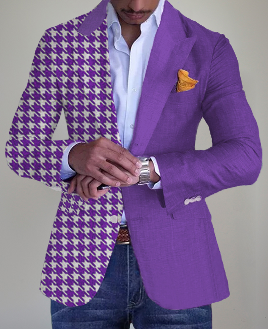 Business Houndstooth Stitching Blazer