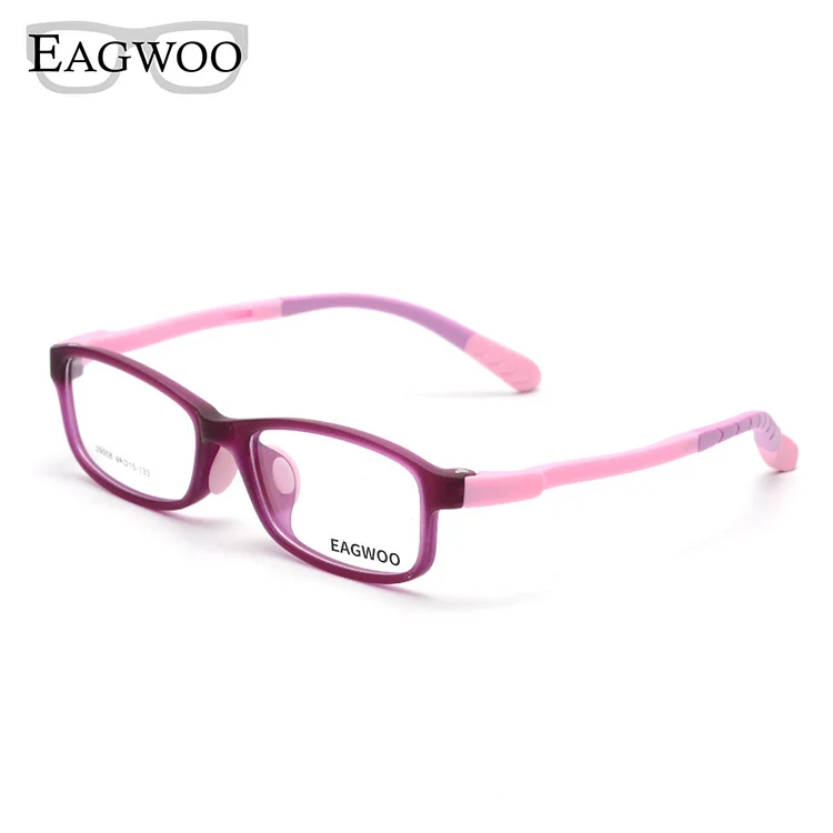 Eagwoo Silicon Soft  Children Eyeglasses Flexiable Boy Girl Sepectacle Baby Orange Small Optical Frame with Plain Lenses 29008