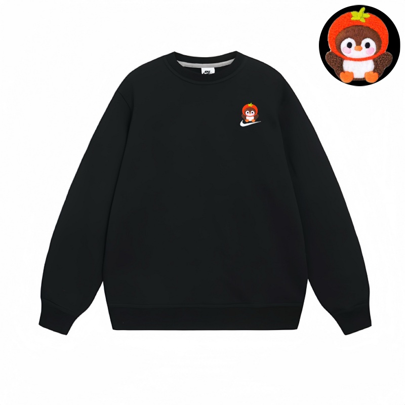Nike Fleece Lined Thermal Pullover Long Sleeved Sweatshirt Unisex Black