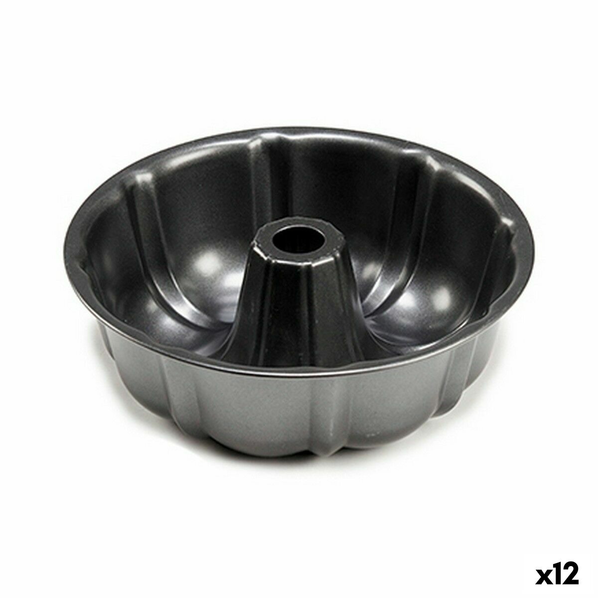 Cake Mould Kinvara Dark grey Metal Carbon steel 25,4 x 8 x 25,4 cm (12 Units)