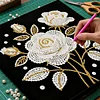 DIY Pearl Painting Rose for Home Decor with Frame(25x25cm)