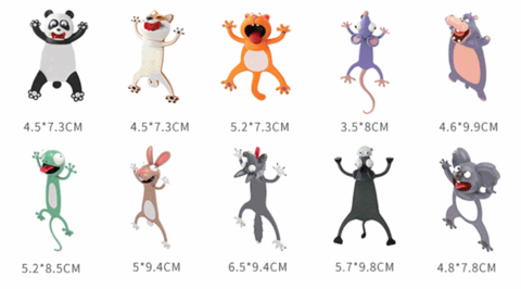 Wacky Animal Bookmarks