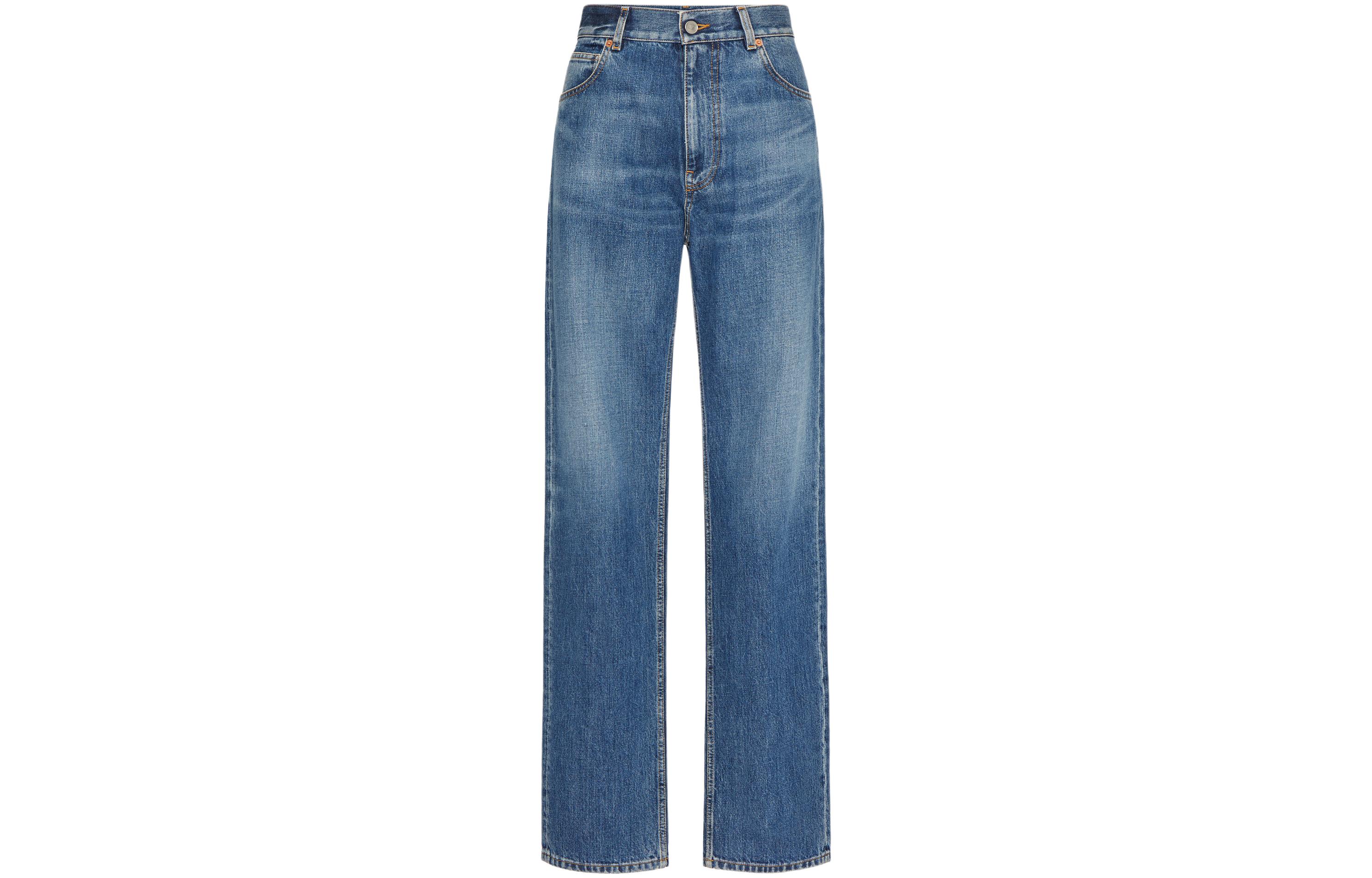 Valentino Logo Patch Straight Leg Jeans