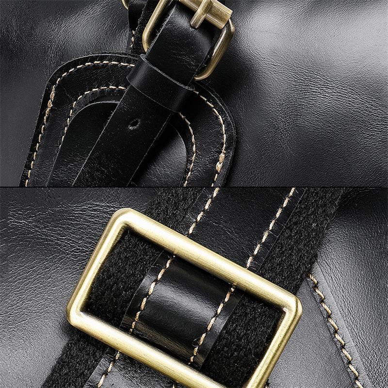 Genuine Leather Comfortable Grab Clean Silhouette Spacious Interior Carryall Bag for Traveling