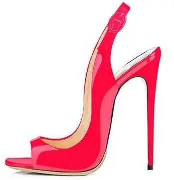 VCSHOES Green Slingback High Heels Shoes Women Peep Toe Stilettos Heels Patent Leather Pumps Back Strap Cut-Out Party Shoes