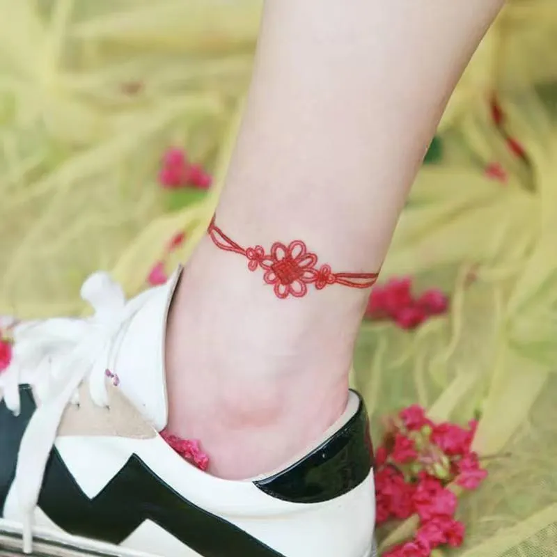 Ankle Feather Anklet Sexy Tattoo Stickers Waterproof Green Leaf Watercolor Tattoo Art Fake Temporary Tattoos Clavicle Shoulder