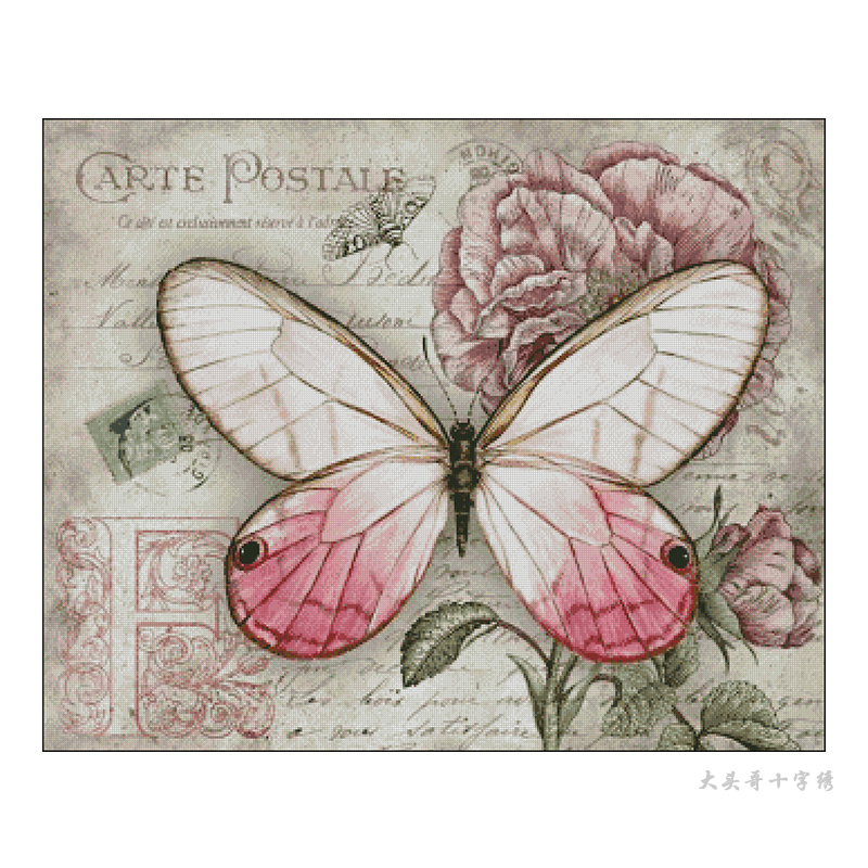 ZZ0684-Retro Butterfly Flower 4]_ 54.51_ Painting Fairy