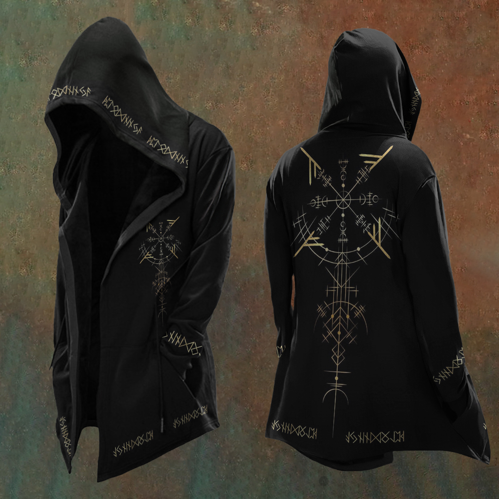 Men'S Vintage Viking Totem Art Hooded Jacket / Rvogue / Rvogue