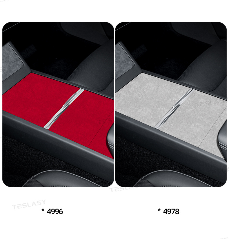 TESLASY 2024 Model 3 Highland Alcantara Center Console Cover Sticker (3pcs/set)