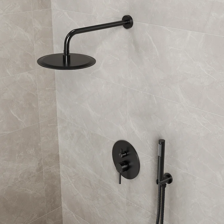 M6610BI-10BL EVERSTEIN Reliable 10" High-Pressure Shower Combo with Handheld