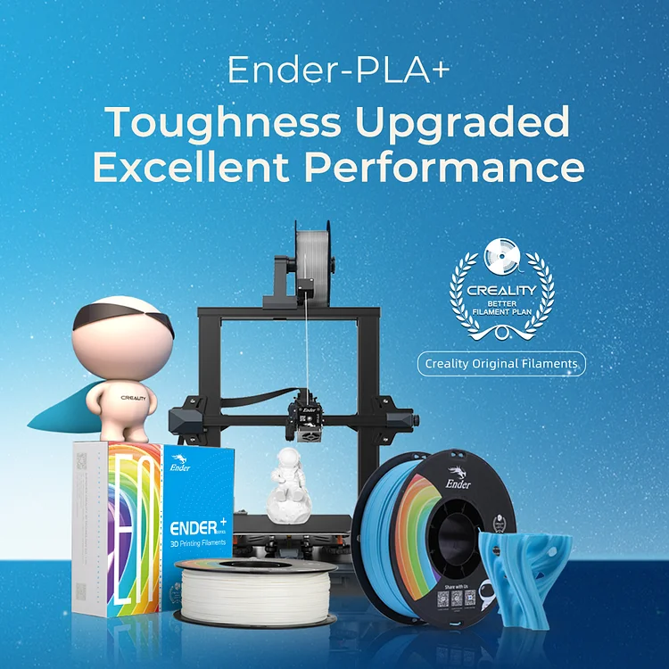 Creality Ender-PLA Ender Series PLA Pro (PLA+) 1.75mm 3D Printing Filament,  1kg -Rainbow 