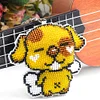 Bead Embroidery - Puppy  Beaded Counted Cross Stitch Keyring