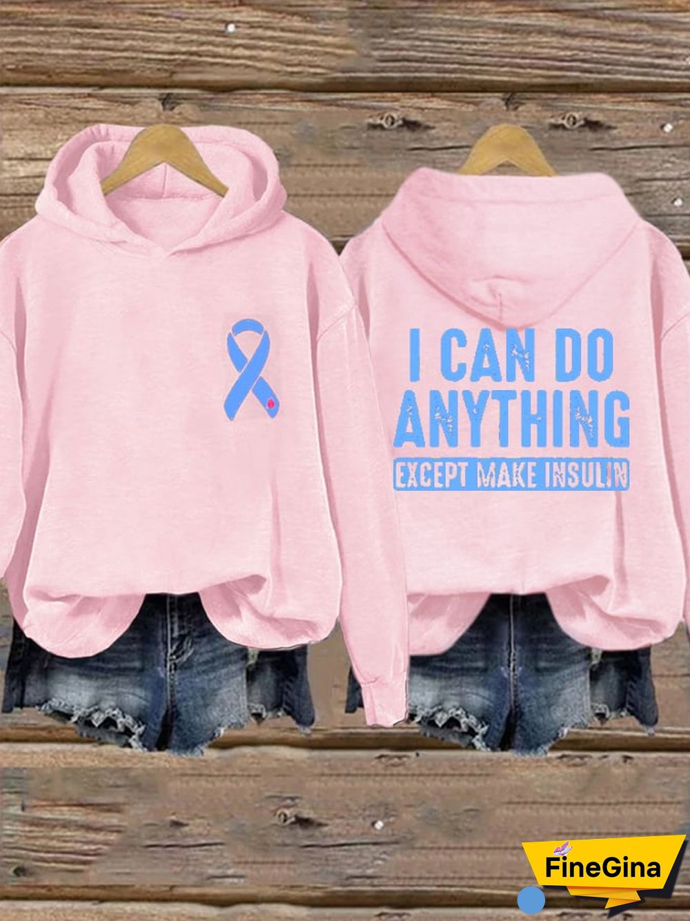 Women's I Can Do Anything Except Make Insulin Print Hoodie Long Sleeve Sweatshirt