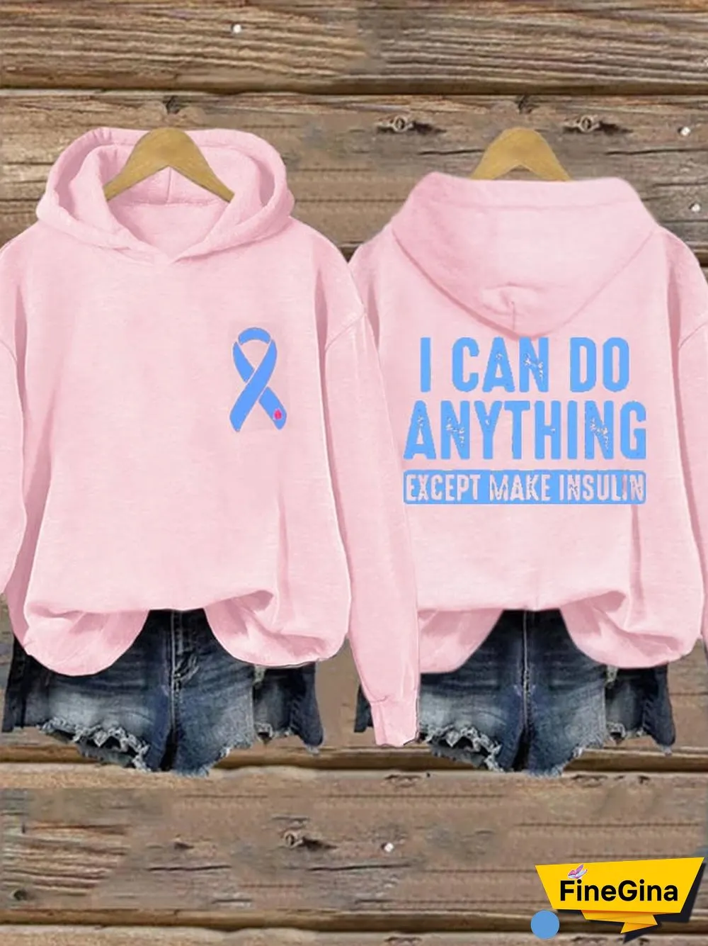 Women's I Can Do Anything Except Make Insulin Print Hoodie Long Sleeve Sweatshirt